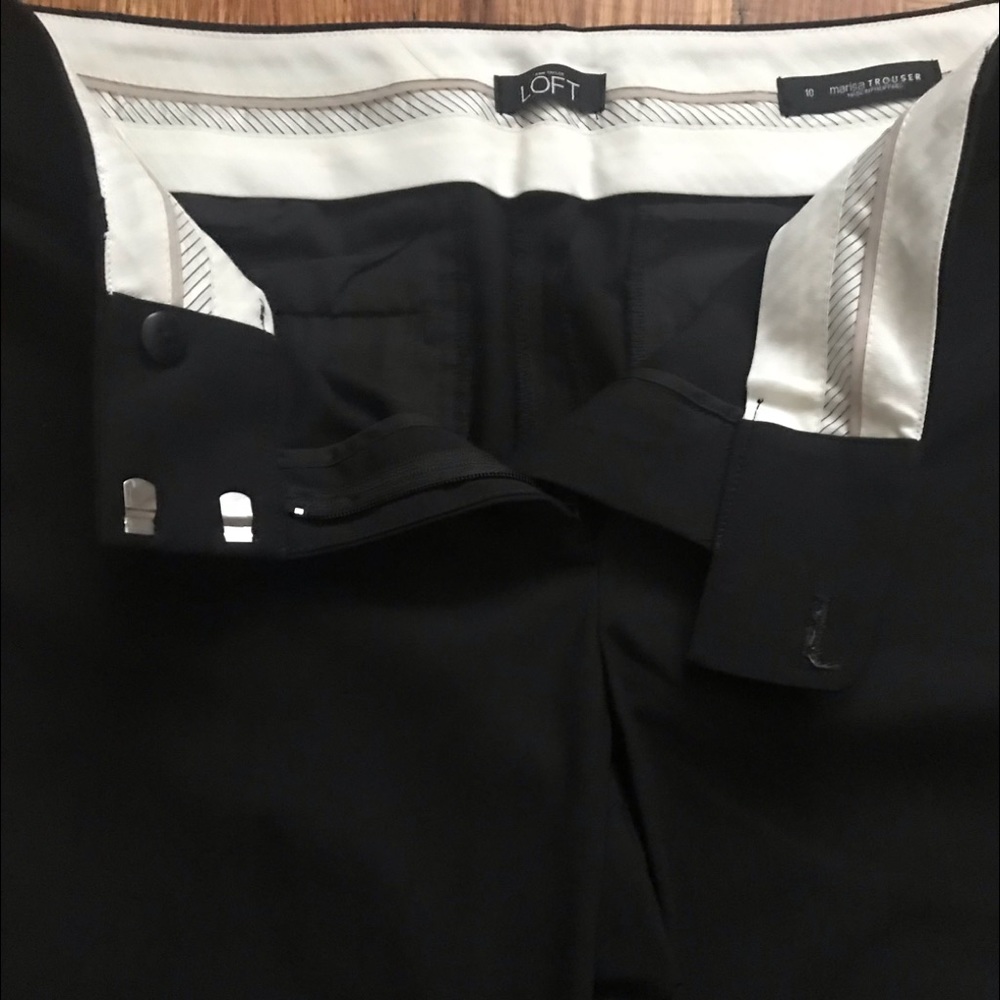 LOFT BLACK STRAIGHT MARISA TROUSER, SIZE: 10 - Picture 4 of 7